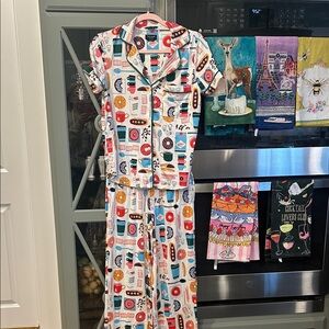 Kate Spade Multicolor Patterned Pajama Set NWOT
